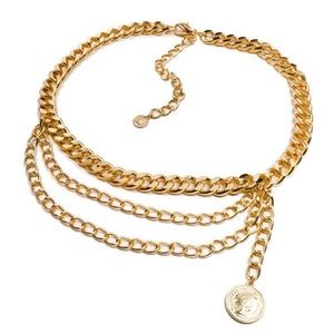 Gold multi-layered tassel belt